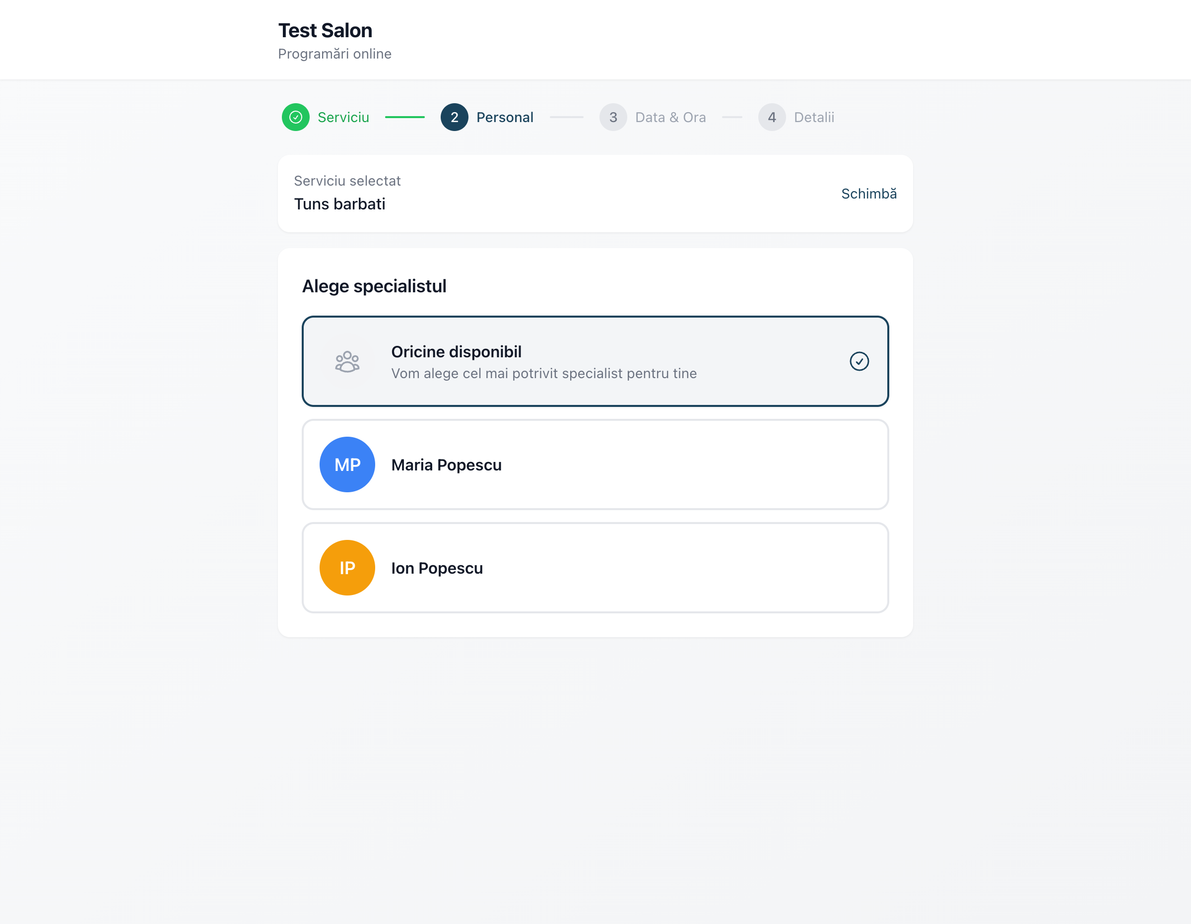 Pasul 2: Alege specialistul preferat